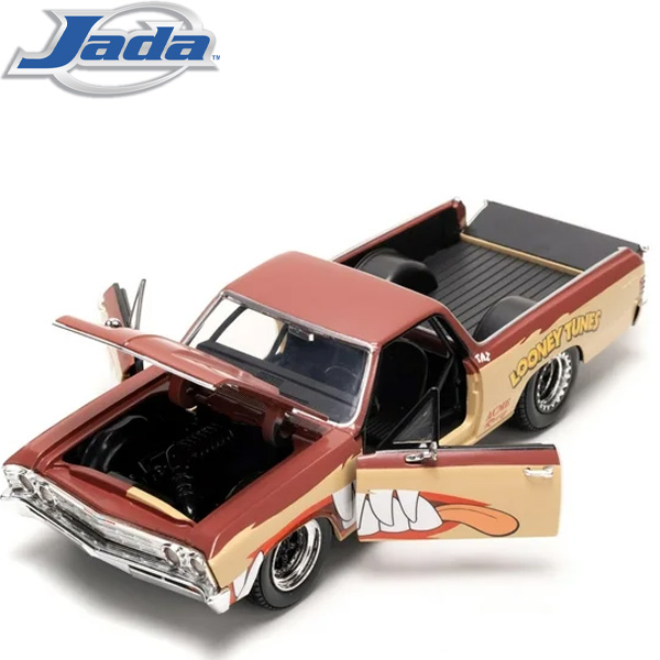 Jada Toys Looney Tunes Hollywood Rides Die Cast Tasmanian Devil and 1/24 Scale Chevy El Camino
